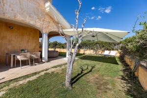 un albero nel cortile di una casa di Villa Margot-Garden & Whirpool -5 Min to the beach a Quartu SantʼElena