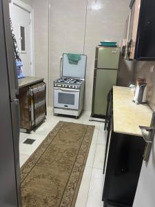 a kitchen with a stove and a refrigerator at جاردن سيتى in Cairo +5 photos