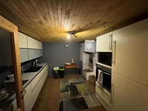 Kuchyň nebo kuchyňský kout v ubytování Freundliche 2-Zimmer-Erdgeschosswohnung mit Garten in Seeberg + 20 fotografií