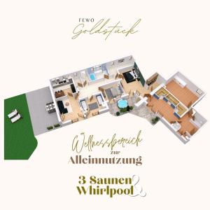 Půdorys ubytování FeWo Goldstück mit privatem SPA und Whirlpool