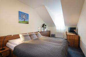 Postel nebo postele na pokoji v ubytování Horský hotel Remata
