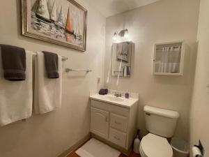 un bagno con un water bianco e un lavandino di Zion Cottage Glendale a Glendale Altre 7 foto