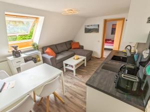 Kuchyň nebo kuchyňský kout v ubytování B6 - Urlaubsmagie - Inmitten der Sächsischen Schweiz mit Balkon mit Ausblick auf die Sandsteine