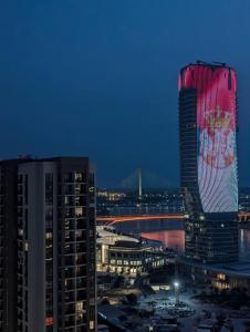 Vedere generală la Belgrad sau o vedere a orașului de la acest apartament