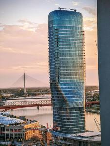 Vedere generală la Belgrad sau o vedere a orașului de la acest apartament