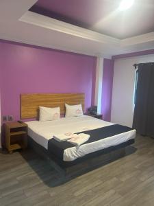 Postel nebo postele na pokoji v ubytování Auto Hotel El Cine