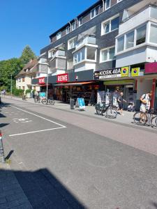 a street with bikes parked in front of a building at Apartment in Bergisch Gladbach in Bergisch Gladbach +9 photos