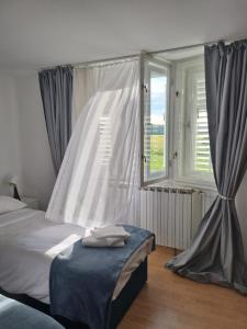 Ένα ή περισσότερα κρεβάτια σε δωμάτιο στο Aurora Inn