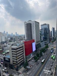 Vista general de Seül o vistes de la ciutat des de l'apartament