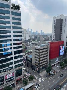 Vista general de Seül o vistes de la ciutat des de l'apartament