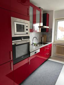 Kuchyň nebo kuchyňský kout v ubytování Best Apartment Augsburg