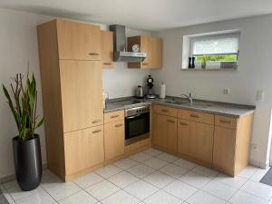 Η κουζίνα ή μικρή κουζίνα στο Ferienwohnung Käsbauer Steinberg am See