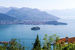 an island in the middle of a large body of water at Stresa Complex LevOasi in Stresa +108 photos