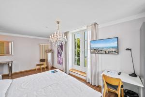TV a/nebo společenská místnost v ubytování Schloss Wartensee