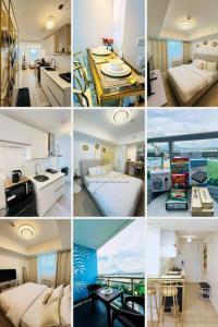 Kama o mga kama sa kuwarto sa Double Deluxe Room with Mount Arayat View at Azure North San Fernando Pampanga