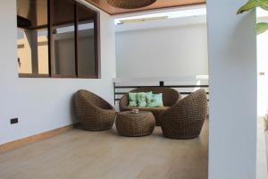 Posezení v ubytování Casa vacional de playa Santorini