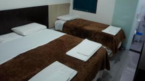 Postel nebo postele na pokoji v ubytování Hotel Tres Bandeiras