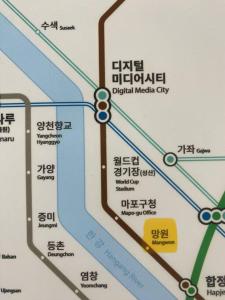 a map of the dubai metro system at roasterblock 2BR flat 33m2 near Hongdea by the hanriver in Seoul