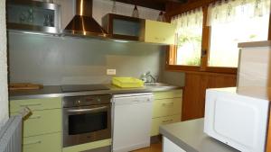 Cuisine ou kitchenette dans l'établissement Chalet les Alpages vue panoramique sur le lac Léman