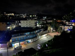 a city at night with lights on a street at Haranya Homestay in Hatton