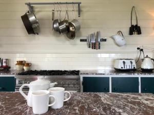 Original 1895 cottage with magnificent uninterrupted views of valley的厨房或小厨房