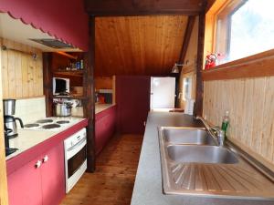a kitchen with a sink and a stove at Chalet Hauts Forts à Avoriaz - 12 pers, skis aux pieds, terrasse sud, 5 ch, 5 sdb - FR-1-633-33 in Morzine