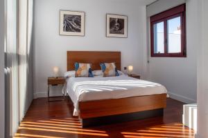 a bedroom with a large bed and a window at Apartamentos Libertad 24 in Madrid