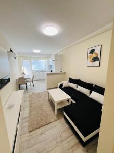 una sala de estar con un sofá y una mesa en Ivy Central Residence, en Baia Mare