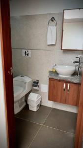 a bathroom with a toilet and a sink at Apartaestudio Loft 203 - UE Home in Duitama +27 photos