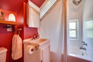 a bathroom with a sink and a toilet and a shower at Studio in Historic Cathedral Hill Neighborhood! in Saint Paul +16 photos