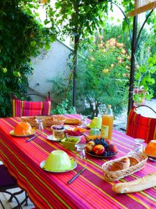 Morgenmad for gæster der bor på B&B Les Argiles