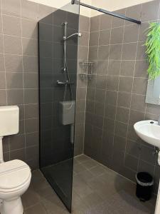 Koupelna v ubytování Apartmani Lučin