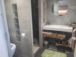Koupelna v ubytování appartement très chaleureux cocooning et calme