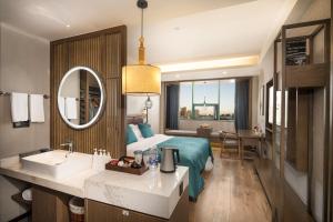 Ein Bett oder Betten in einem Zimmer der Unterkunft Mehood Lestie, Zhangbaliu Road, Xi'an High-tech Zone