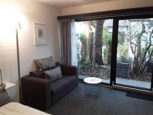 Χώρος καθιστικού στο Modernes 1 Zimmer Studioapartment in ruhiger zentrumsnaher Lage - free parking