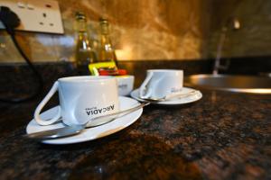 Příslušenství pro přípravu čaje a kávy v ubytování Arcadia Suites - Kampala