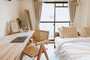 New! Japandi 203 1BR in Prime Location-1 min to Station客房内的一张或多张床位