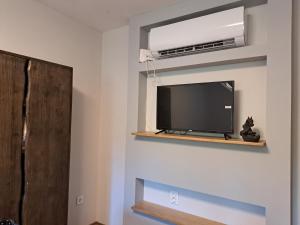 Televízia a/alebo spoločenská miestnosť v ubytovaní We love Tokaj cottage