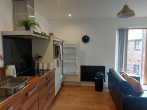 Kuchyň nebo kuchyňský kout v ubytování Spacious 2-bedroom apartment near Ponds Forge, Crucible Theatre and Sheffield Universities