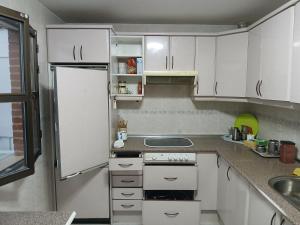 Kuchyň nebo kuchyňský kout v ubytování Cuarto Privado Doble en Toledo