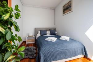 Postel nebo postele na pokoji v ubytování Apartamenty za Strugiem Zakopane