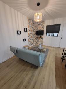 TV a/nebo společenská místnost v ubytování Appartement T2 Frangy