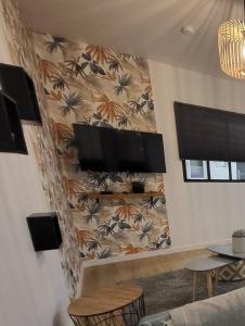 TV a/nebo společenská místnost v ubytování Appartement T2 Frangy