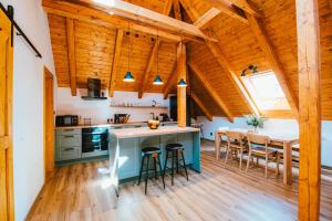 Kuchyň nebo kuchyňský kout v ubytování Apartmán Na Hradbách