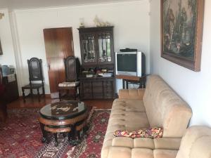 a living room with a couch and a tv at Joe's House in Fátima