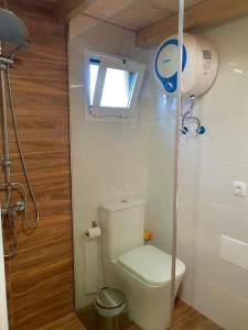 a small bathroom with a toilet and a window at El Refugio del Valle in La Orotava +21 photos