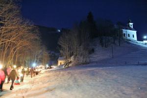 Ferienlodge Edelstein during the winter