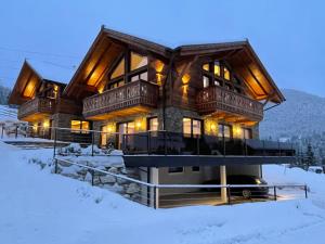 Ferienlodge Edelstein during the winter