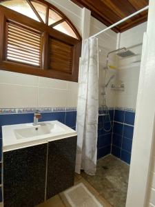 A bathroom at Villa Créole vue exceptionnelle Perle des Hauteurs