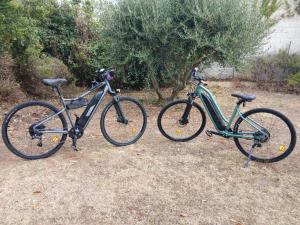 two bikes are parked next to each other at Chambres d'hôtes Sous L'Olivier in Trausse +47 photos